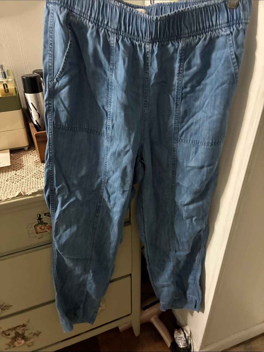 Wonderly Medium Blue Elastic Waist Denim Pants
